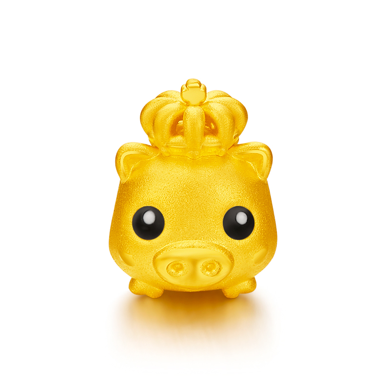 Chinese Zodiac 2021: Pig - Fine Gold Pendant (With Red Bracelet)