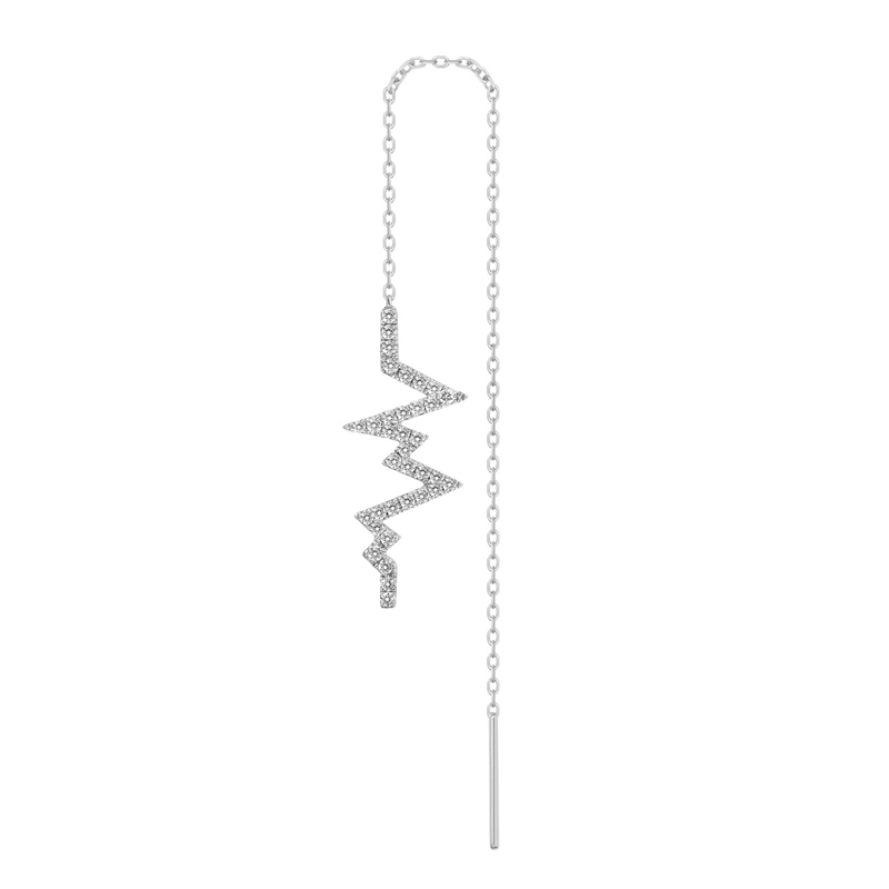 18K White Gold Diamond Earring